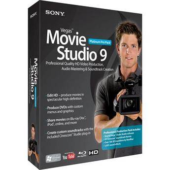 Sony Vegas Movie Studio 9 Platinum Edition Pro Pack Video Editing Software