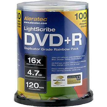 Aleratec DVD+R LightScribe 4.7GB 16x Recordable Rainbow Disc (Pack of 100)