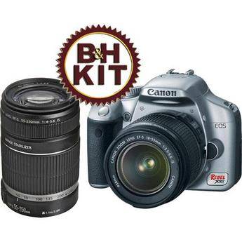 Canon EOS Rebel XSi (a.k.a. 450D) SLR Digital Camera Kit (Silver) with 18-55mm IS Lens & 55-250mm IS Lens