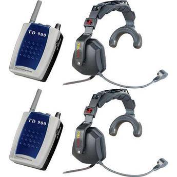 Eartec TD902 2-Person Wireless Communication System with Ultra Single Headsets
