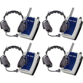 Eartec TD904 4-Person Wireless Communication System with Ultra Dual Headsets