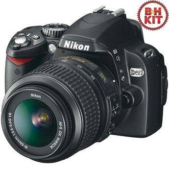 Nikon D60 SLR Digital Camera with 18-55mm VR Lens & Deluxe Kit