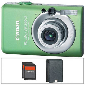 Canon PowerShot SD1200 IS Digital Camera with Basic Accessory Kit  (Green)