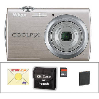 Nikon C�mera Digital Coolpix S230 com Kit de Acess�rios Deluxe (Prata Quente)