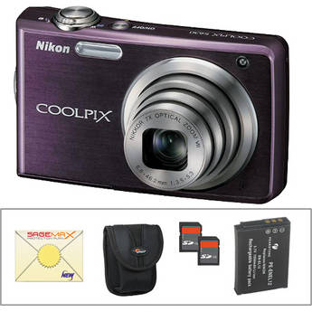 Nikon C�mera Digital Coolpix S630 com Kit de Acess�rios Deluxe (Roxo Real)