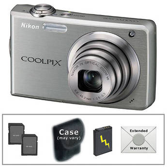 Nikon Coolpix S630 Digital Camera with Deluxe Accessory Kit (Titanium Silver)