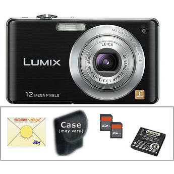 Panasonic C�mera Digital Lumix DMC-FS15 (Preta) com Kit de Acess�rios Deluxe