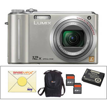 Panasonic Lumix DMC-ZS1 Digital Camera with Deluxe Accessory Kit (Silver)