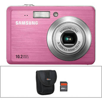 Samsung SL102 - C�mera Digital com Kit B�sico de Acess�rios (Rosa)