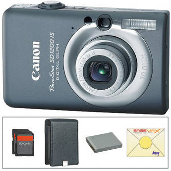 Canon PowerShot SD1200 IS Digital Camera with Delux Accessory Kit  (Dark Grey)