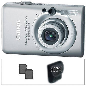 Canon C�mera Digital PowerShot SD1200 IS (Cinza-Claro) com Kit B�sico de Acess�rios