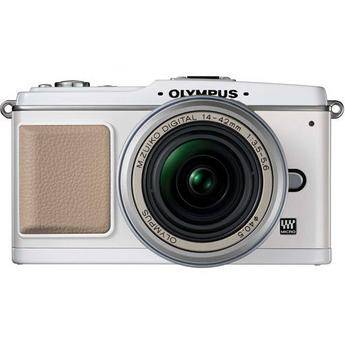 Olympus E-P1 Pen Digital Camera (White) w/ 14-42mm M.Zuiko Digital Lens (Silver) 