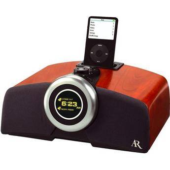 Acoustic Research ART1 Real Wood Clock Radio with Docking Station 