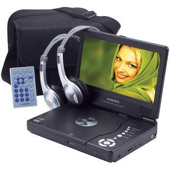Audiovox D1809PK 8" Slim Line Portable DVD Player With Car Kit