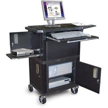 H. Wilson WTPSCE Ultimate Video Presentation Station with 2 Cabinets - 24 x 41 x 18" (Black)
