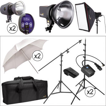 Impact VS-LCD 400W 3-Light Portrait Boom Kit