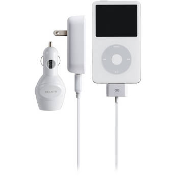 Belkin Auto/AC/USB Charger for iPod (White) 