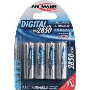 Ansmann 5035092 AA 2850mAh Rechargeable NiMH Batteries (4-Pack)