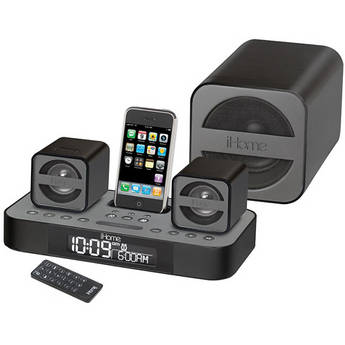 iHome iP51GR 2.1 Micro System with Dual Alarm Clock Radio for iPhone/iPod