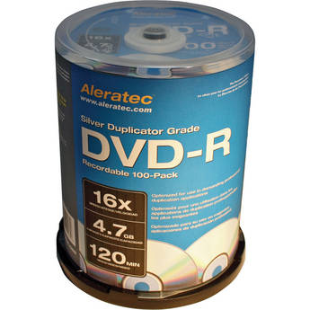Aleratec DVD-R Silver 4.7GB 16x Recordable Disc (Spindle Pack of 100) 