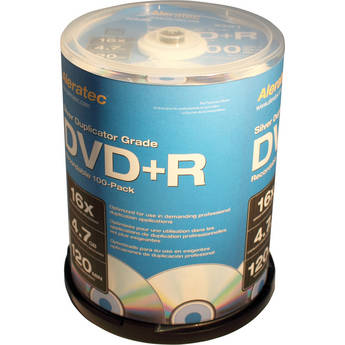 Aleratec DVD+R Silver 4.7GB 16x Recordable Disc (Spindle Pack of 100) 