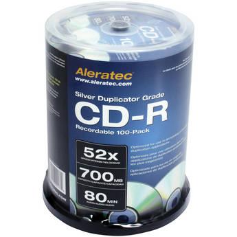 Aleratec CD-R Silver Duplicator Grade Recordable Disc (Spindle Pack of 100) 