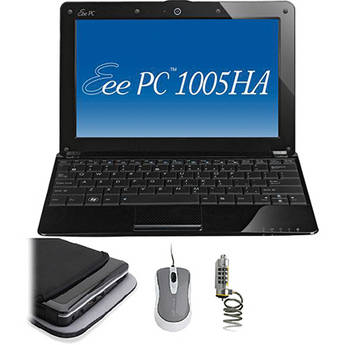 ASUS [KIT] Eee PC 1005HA-EU1X Seashell Netbook Computer with Kensington Netbook Essentials Kit (Black)