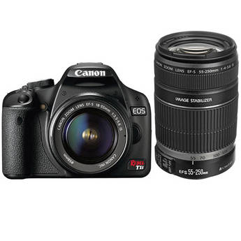 Canon Kit de C�mera Digital SLR EOS Rebel T1i com Lente 18-55mm IS e 55-250mm IS