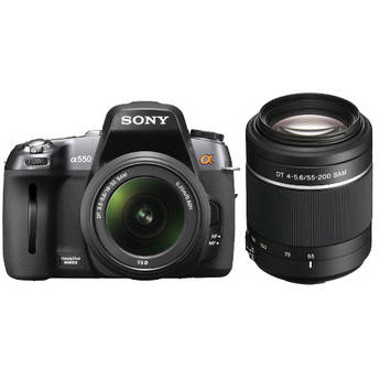 Sony DSLR-A550 14.2 MP Digital SLR Camera w/ 18-55mm & 55-200mm Lenses