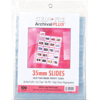 ClearFile Archival-Plus Slide Page, 35mm - 100 Pack