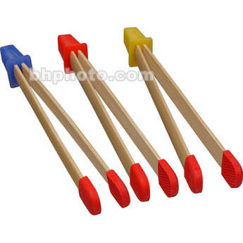 General Brand Bamboo Print Tongs (Set of 3) with Rubber Tips