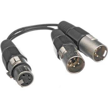 Bescor Cabo Y de XLR F�mea de 4 pinos para 2 XLRs Macho de 4 pinos
