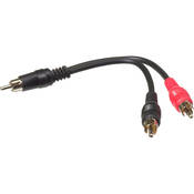 Comprehensive RCA Male to Two RCA Male Y-Cable - 6"