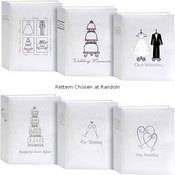 Pioneer Photo Albums Wedding Book Bound Album-4x6"-White Cover/Assorted Stamped Wedding Design