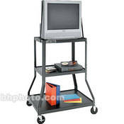 Advance Adjustable Height Wide Base Cart, Black - 20x30x43-49"