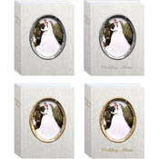 Pioneer Photo Albums Oval Framed Wedding Album - 4x6" - White Moire Fabric Cover