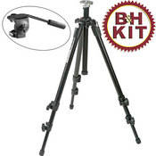 Manfrotto by Bogen Imaging 190XDB Tripod Legs (Chrome) with 3126 Fluid Head