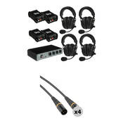 Porta-Com COM40FCC - 4 Headset Wired Intercom with Cables