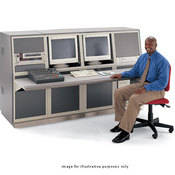 Video Racks - Winsted J8160 Four-Bay Slope Video Console with Two Extra-Wide Racks (System/85 Series)