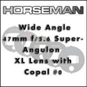 Horseman Wide Angle 47mm f/5.6 Super-Angulon XL Lens with Copal #0 Shutter in Focusing Mount for Horseman 612 Cameras