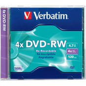 Verbatim DVD-RW 4.7GB, 4x Recordable Disc in Jewel Case