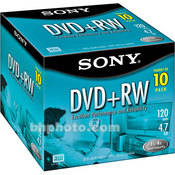 Sony 4.7GB DVD+RW Discs - 10 Pack