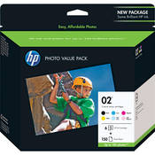 HP / Hewlett-Packard HP 02 Series Inkjet Print Cartridges (10ml) Photo Paper 4x6"- 150 shts