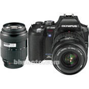Olympus Evolt E-500 Digital Camera (Black) with 14-45mm & 40-150mm Zoom Lens