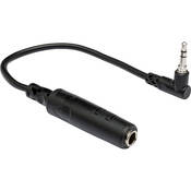 Hosa Technology Stereo Mini Angled Male to Stereo 1/4" Female Extension Cable - 6"