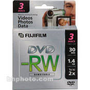 Fujifilm 1.4GB 2x DVD-RW Discs - 3 Pack