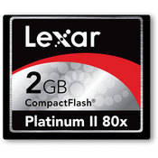 Lexar Cart�o CompactFlash de 2Gb Platinum II (80x) 