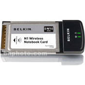 Belkin N1 Wireless Notebook Card - PCMCIA, Draft 802.11n and 802.11b/g