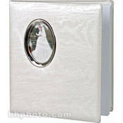Pioneer Photo Albums Oval Framed Wedding Album - White Moire Cover