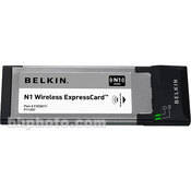 Belkin N1 Wireless Notebook Card - ExpressCard/34, Draft 802.11n, 802.11b/g